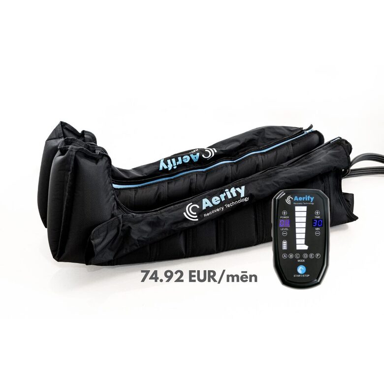 Aerify CHARGE limfodrenāžas sistēma ar 8-kambaru zābakiem un somu